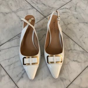 White Karen Scott patent leather pumps